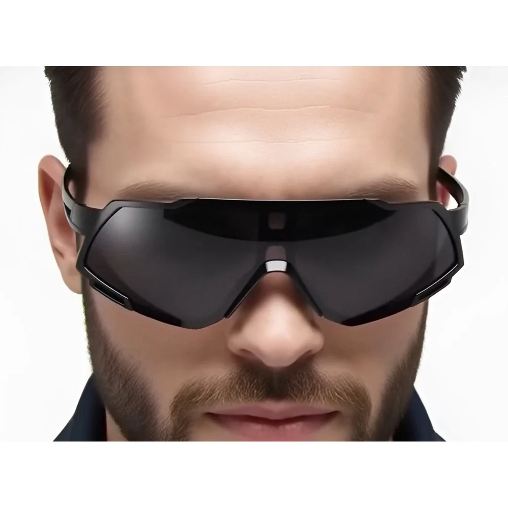 Mens Sport Sunglasses Black UV400 High Definition Multilayer Coating‎ Athletic